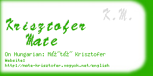 krisztofer mate business card
